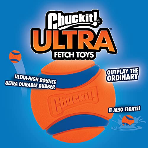 Chuckit Ultra Ball Dog Toy, Medium (2.5" Diameter), Pack of 8 with Chuckit Cleaning Bucket-UPStoxs