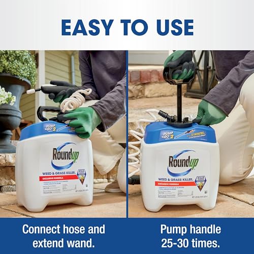 Roundup Weed & Grass Killer₄ with Pump 'N Go 2 Sprayer, Use In and Around Flower Beds, Trees & More, 1.33 gal.-UPStoxs