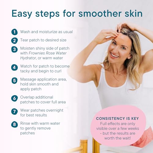 FROWNIES Forehead and Between the Eyes Wrinkle Patches - Hypoallergenic Facial Patches to Smooth & Soften Forehead Wrinkles & Eleven Lines - For Overnight Use, 144 Patches-UPStoxs