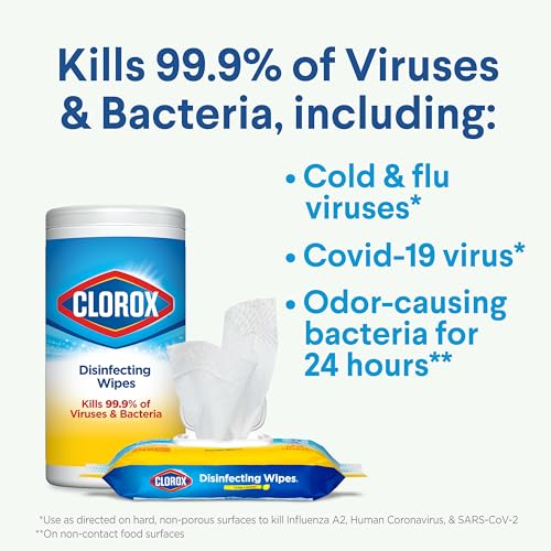 Clorox Disinfecting Wipes Value Pack, Bleach Free Cleaning Wipes, 75 Count Each, Pack of 2, Packaging May Vary-UPStoxs