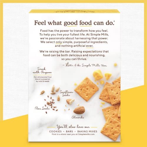 Simple Mills Almond Flour Crackers, Farmhouse Cheddar - Gluten Free, Healthy Snacks, 4.25 Ounce (Pack of 1)-UPStoxs