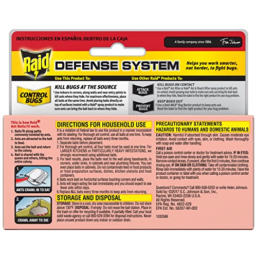Raid Ant Killer Baits, For Household Use, Kills the Colony, Kills Ants for 3 Months, Child Resistant, 4 Count-UPStoxs