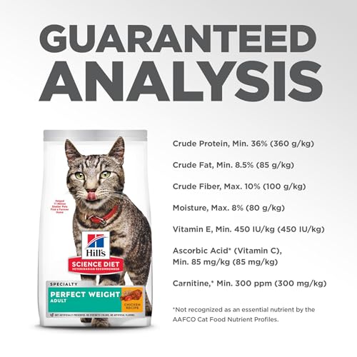 Hill's Science Diet Perfect Weight, Adult 1-6, Weight Management Support, Dry Cat Food, Chicken Recipe, 3 lb Bag-UPStoxs