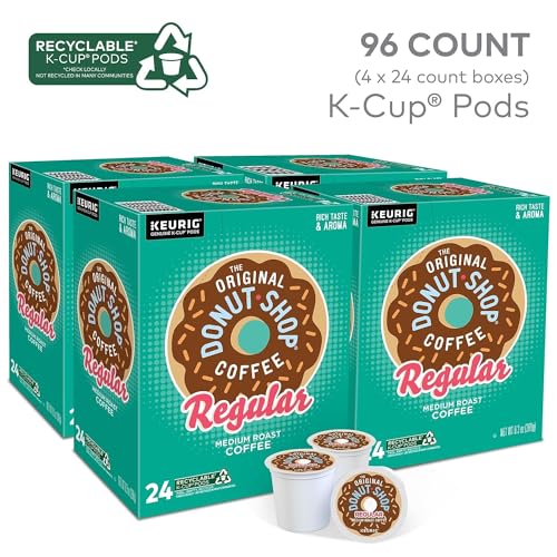 The Original Donut Shop Regular Keurig Single-Serve K-Cup Pods, Medium Roast Coffee, 96 Count (4 Packs of 24)-UPStoxs