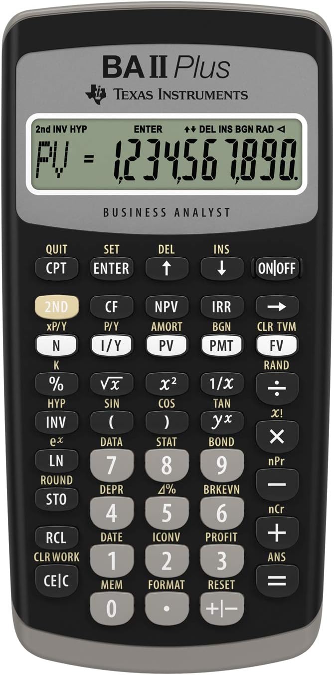 Texas Instruments BA II Plus Financial Calculator, Black Medium-UPStoxs