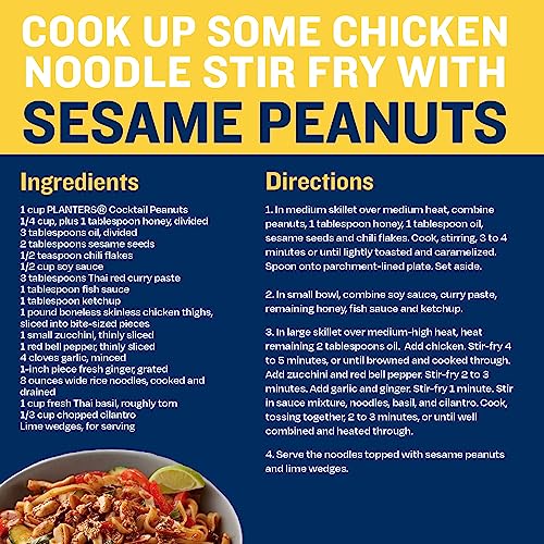 PLANTERS Salted Cocktail Peanuts, Party Snack, Plant-Based Protein, After School Snack, Roasted in Peanut Oil, Salted Nuts, Snack for Adults, Flavored with Sea Salt, Bulk Nuts, Kosher, 2.19lb (2 lb, 30z = 35 oz) Jar-UPStoxs