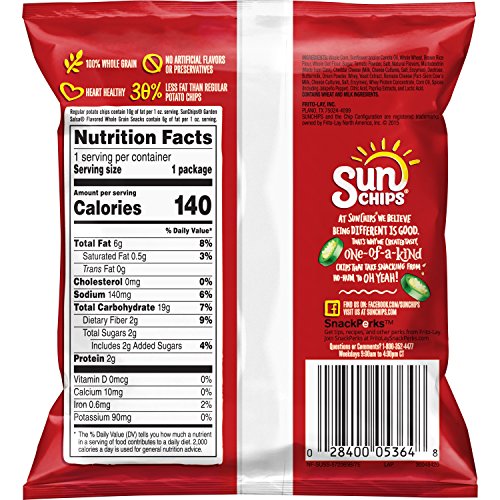 SunChips Multigrain Snacks, Variety Pack, 1 Ounce (Pack of 40)-UPStoxs