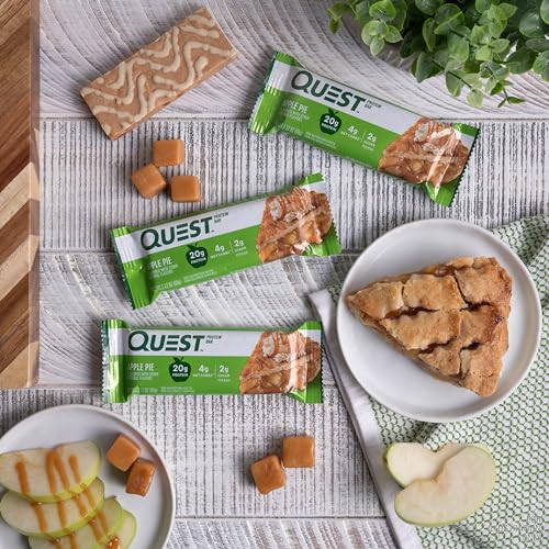 Quest Nutrition Apple Pie Protein Bar, 20g Protein, 4g Net Carbs, 2g Sugar, Gluten Free, Keto Friendly, 12 Count-UPStoxs