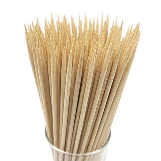HOPELF 12" Natural Bamboo Skewers for BBQ，Appetiser，Fruit，Cocktail，Kabob，Chocolate Fountain，Grilling，Barbecue，Kitchen，Crafting and Party. Φ=4mm, More Size Choices 6"/8"/10"/14"/16"/30"(100 PCS)-UPStoxs