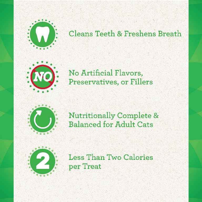 Greenies Feline Adult Natural Dental Care Cat Treats, Catnip Flavor, 9.75 oz. Tub-UPStoxs