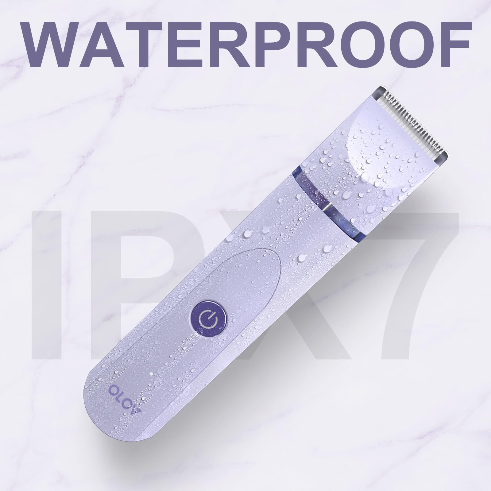 OLOV Bikini Trimmer for Women - Wet/Dry Electric Body Shaver Groomer, Replaceable Ceramic Blade Heads, Face Hair Remover Head & USB Recharge Dock, Waterproof Hygiene Razor, Purple-UPStoxs