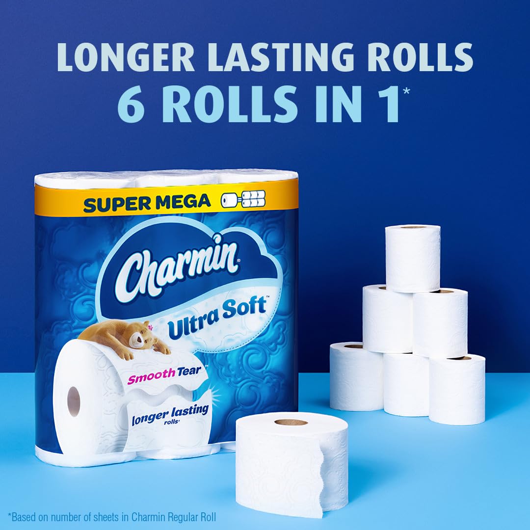 Charmin Ultra Soft Toilet Paper 18 Super Mega Rolls = 108 Regular Rolls-UPStoxs