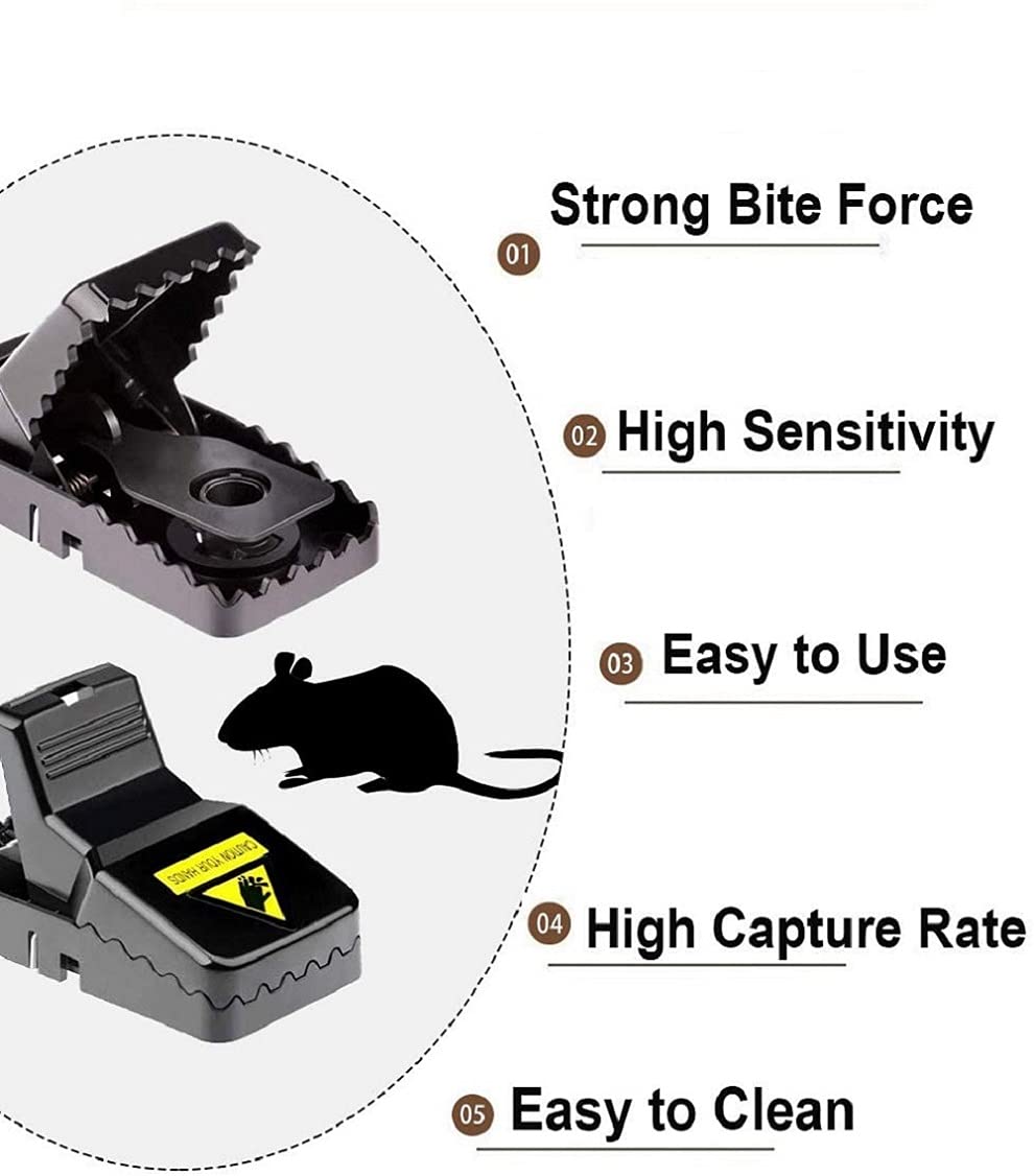 Feeke Mouse Traps, Mice Traps for House, Small Mice Trap Indoor Quick Effective Sanitary Safe Mousetrap Catcher for Family and Pet - 6 Pack, (M01-6Pack)-UPStoxs