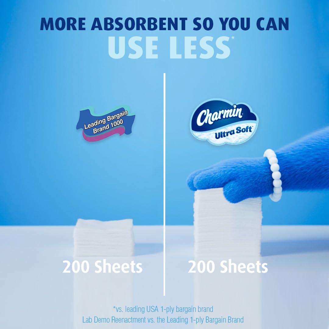 Charmin Ultra Soft Toilet Paper 18 Super Mega Rolls = 108 Regular Rolls-UPStoxs