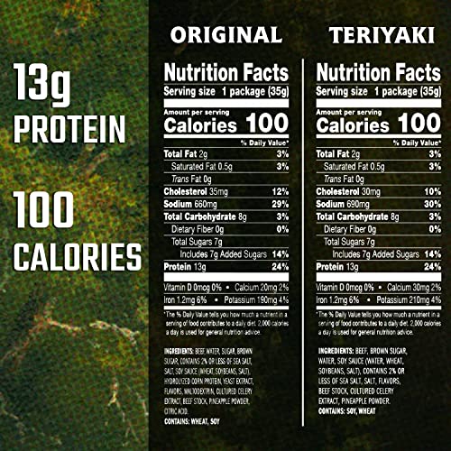 Jack Link's Beef Jerky Variety - Includes Original and Teriyaki Flavors, On the Go Snacks, 13g of Protein Per Serving, 9 Count of 1.25 Oz Bags (Pack of 1)-UPStoxs
