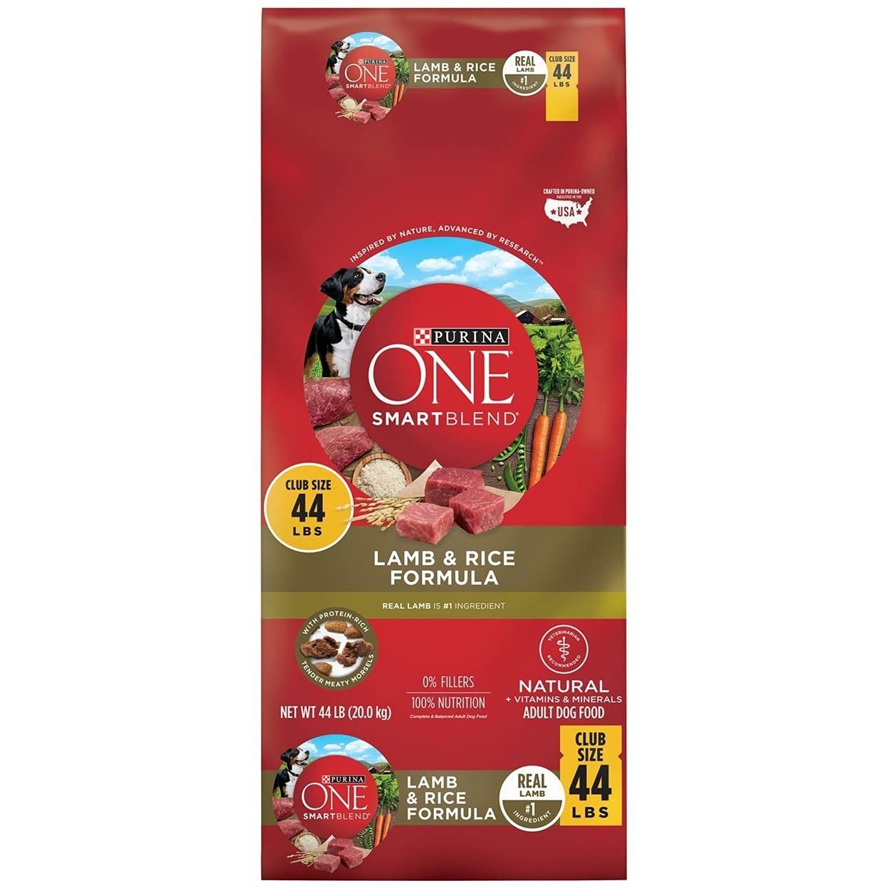 Purina ONE SmartBlend Natural Lamb and Rice, Dry Dog Food, 44 lbs.