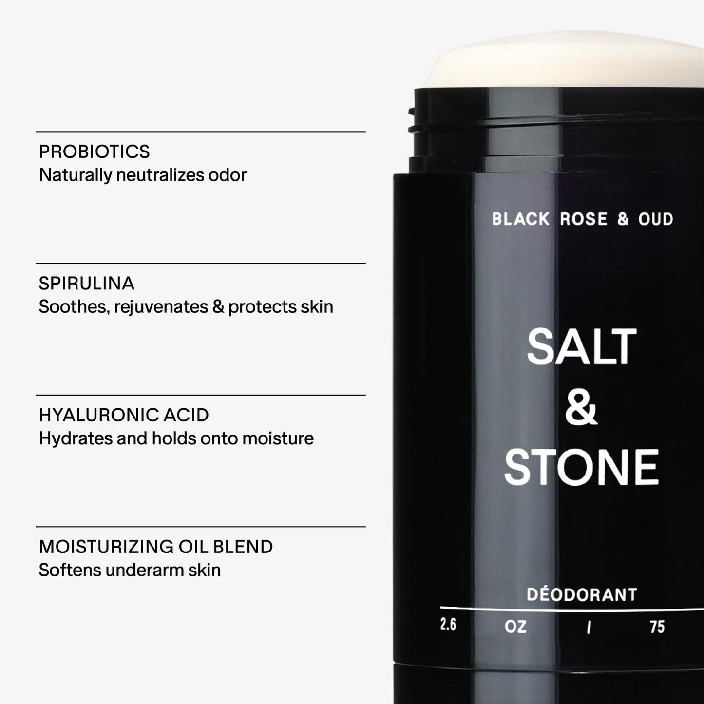 SALT & STONE Natural Deodorant | Extra Strength Natural Deodorant for Women & Men | Aluminum Free with Seaweed Extracts, Shea Butter & Probiotics | Free From Parabens, Sulfates & Phthalates (2.6 oz)-UPStoxs