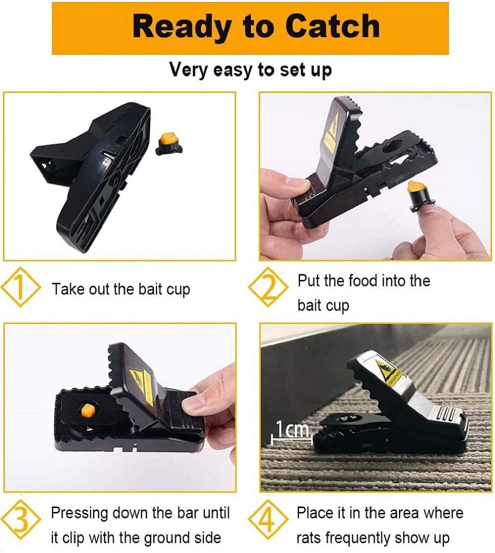Feeke Mouse Traps, Mice Traps for House, Small Mice Trap Indoor Quick Effective Sanitary Safe Mousetrap Catcher for Family and Pet - 6 Pack, (M01-6Pack)-UPStoxs