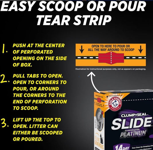 Arm Hammer SLIDE Platinum Multi-Cat Easy Clean-Up Clumping Cat Litter, 14 Days of Odor Control 18 lb-UPStoxs