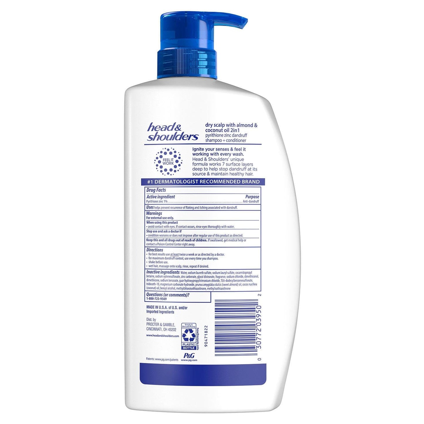 Head & Shoulders 2-in-1 Dry Scalp Care Shampoo and Conditioner, 38.8 fl. oz.