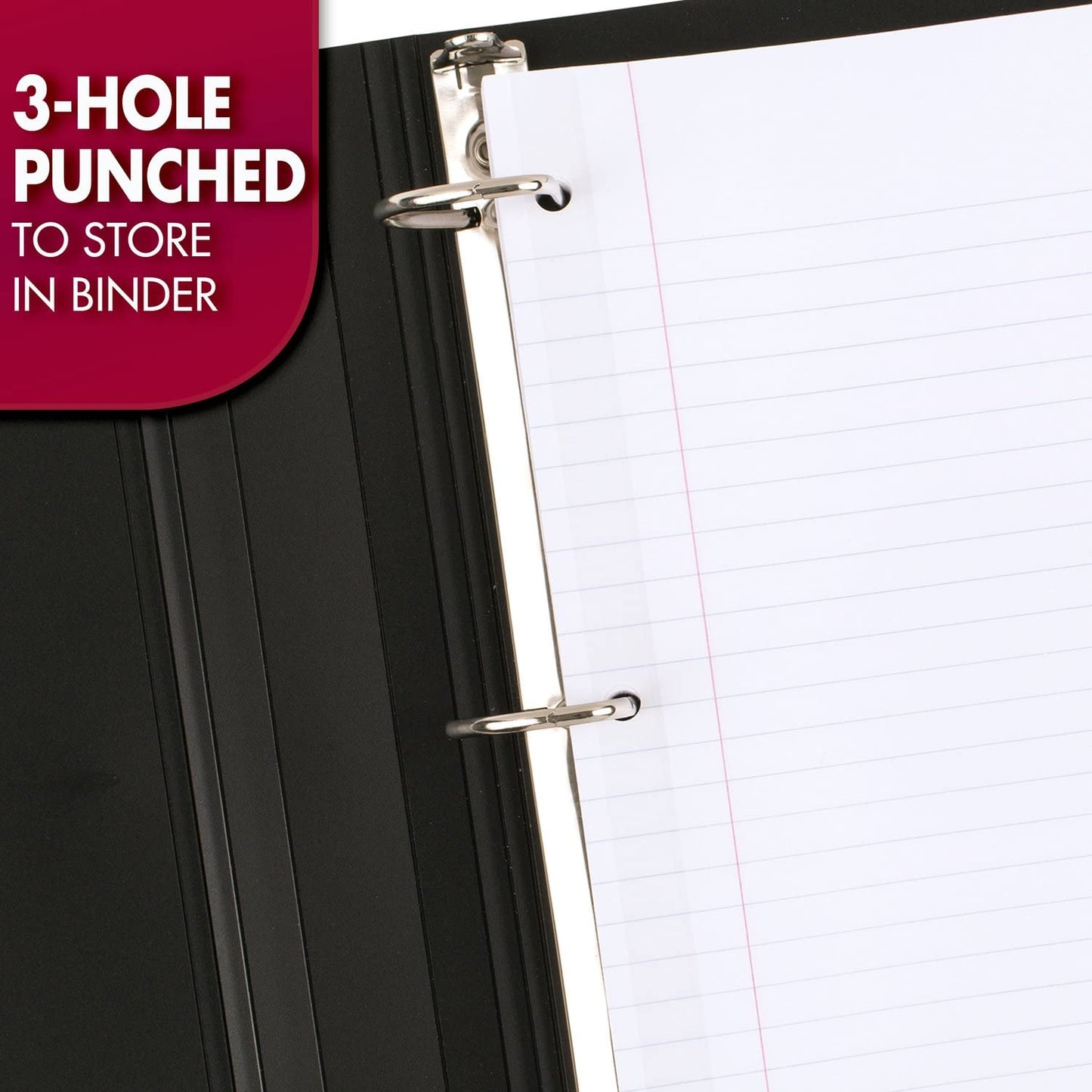 Mead Loose Leaf Paper, Notebook Paper, Wide Ruled Filler Paper, Reinforced, 8 x 10.5, 100 Sheets (15006), White-UPStoxs