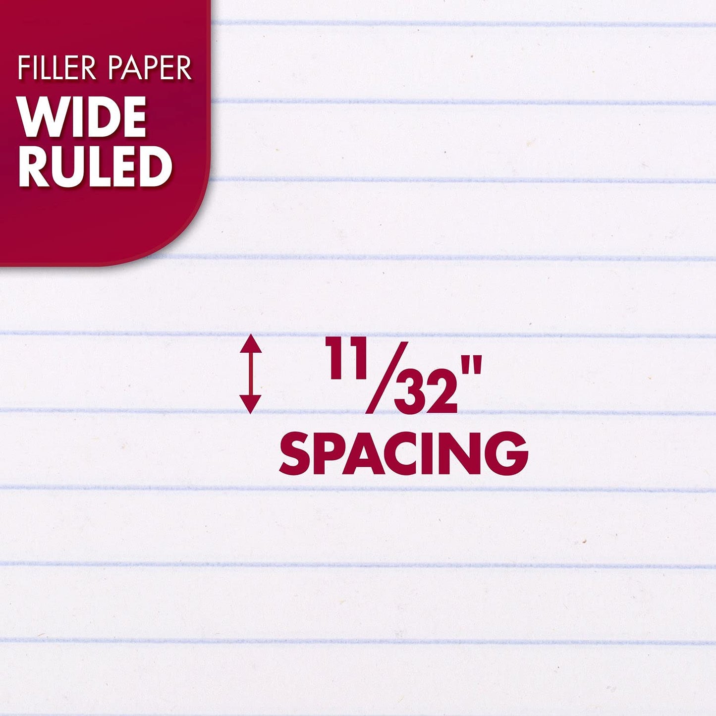 Mead Loose Leaf Paper, Notebook Paper, Wide Ruled Filler Paper, Reinforced, 8 x 10.5, 100 Sheets (15006), White-UPStoxs