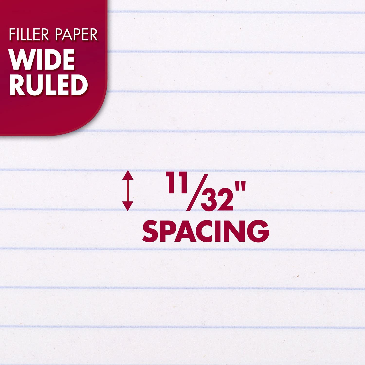 Mead Loose Leaf Paper, Notebook Paper, Wide Ruled Filler Paper, Reinforced, 8 x 10.5, 100 Sheets (15006), White-UPStoxs