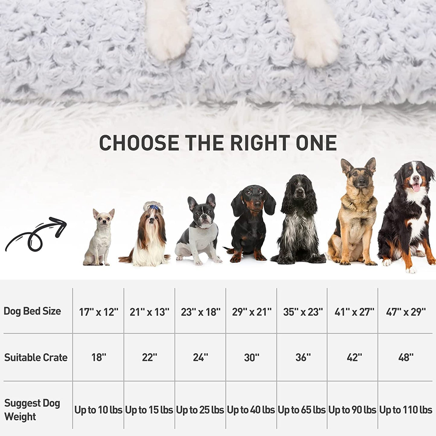 KSIIA Washable Dog Bed Deluxe Plush Dog Crate Beds Fulffy Comfy Kennel Pad Anti-Slip Pet Sleeping Mat for Large, Jumbo, Medium, Small Dogs Breeds, 35" x 23", Gray-UPStoxs