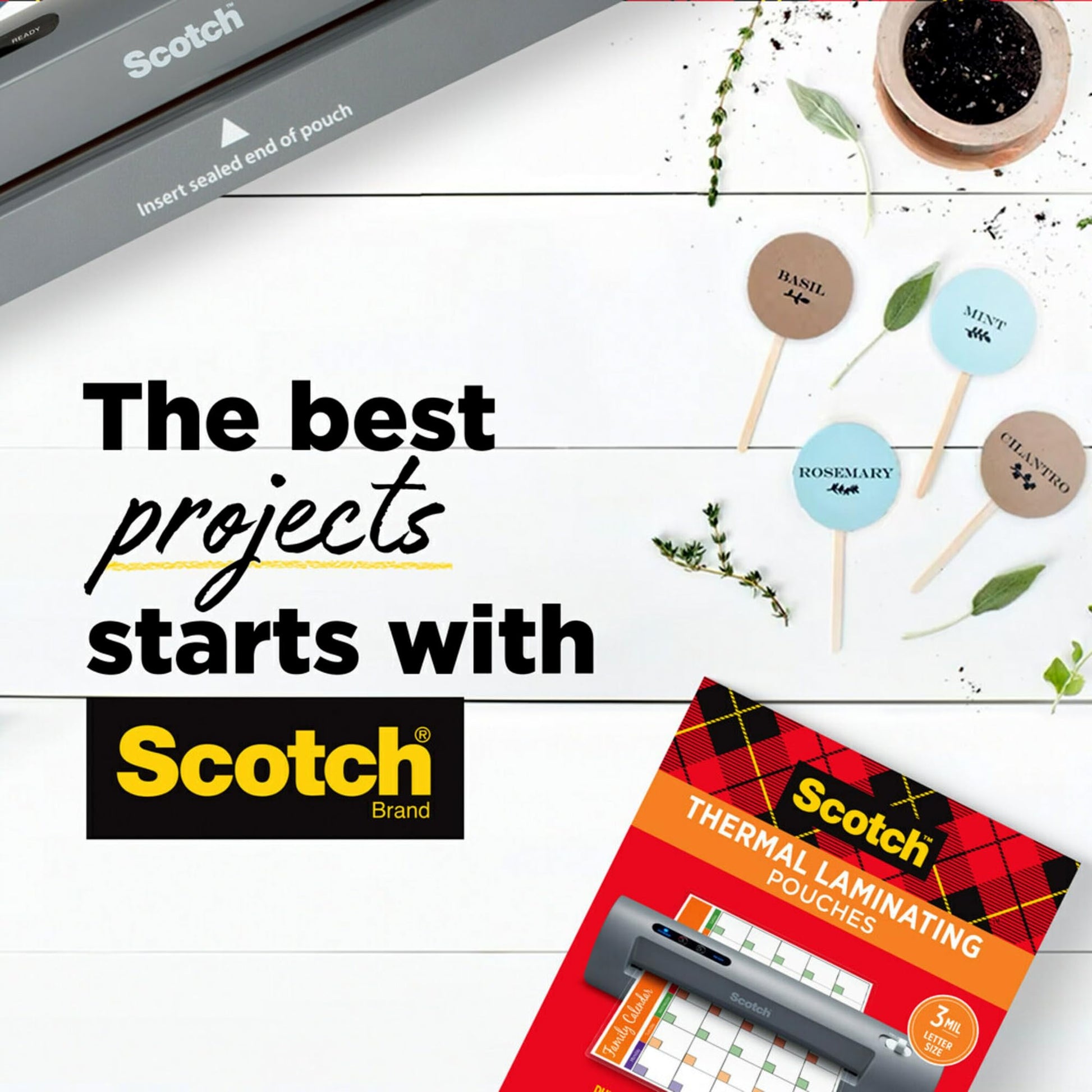 Scotch Thermal Laminating Pouches, For Use With Thermal Laminators, 8.9 x 11.4 Inches, Letter Size Sheets, 100 Count (Pack of 1)-UPStoxs