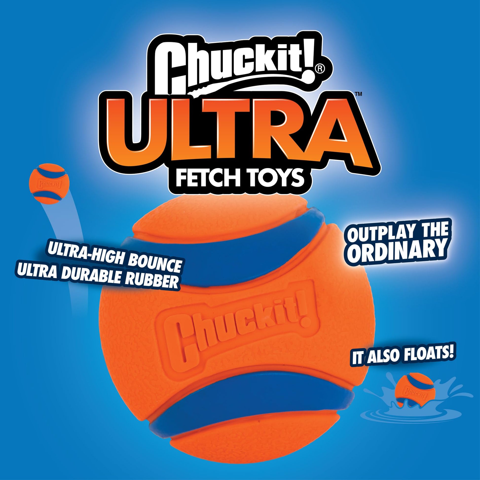 Chuckit Ultra Ball Dog Toy, Medium (2.5 Inch Diameter) Pack of 2, for breeds 20-60 lbs-UPStoxs