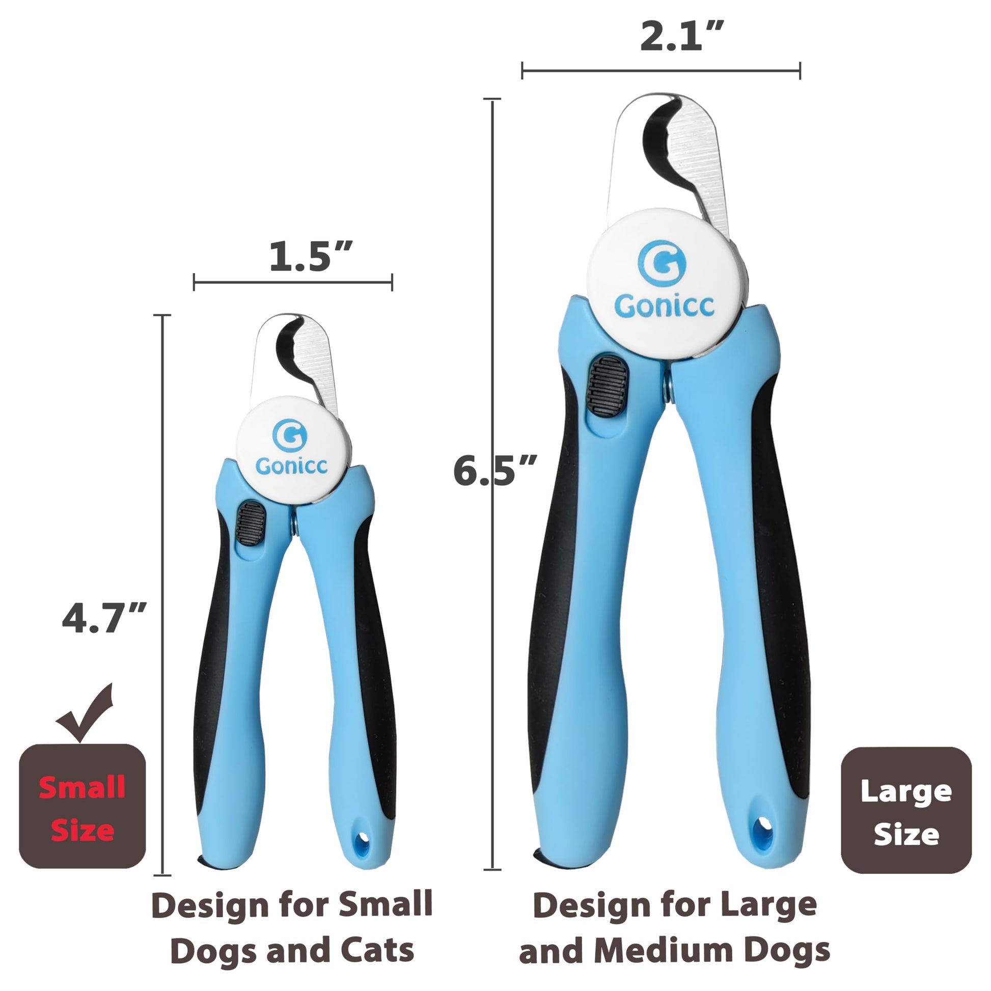 gonicc Professional Small Dog and Cat Nail Clippers Sharp Stainless Steel Pet Nail Trimmers(with Free Nail File in Handle), for Rabbit, Small Animal, with Safety Guard to Avoid Overcutting-UPStoxs