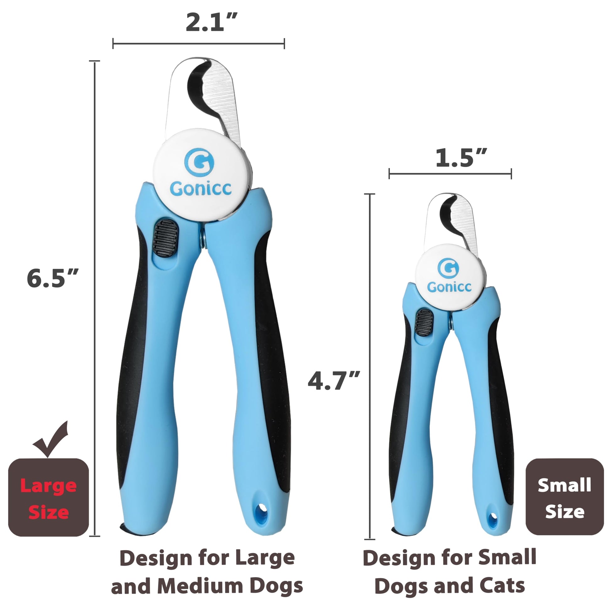 gonicc Dog & Cat Pets Nail Clippers and Trimmers - with Safety Guard to Avoid Overcutting, Free Nail File, Razor Sharp Blade - Professional Grooming Tool for Pets-UPStoxs