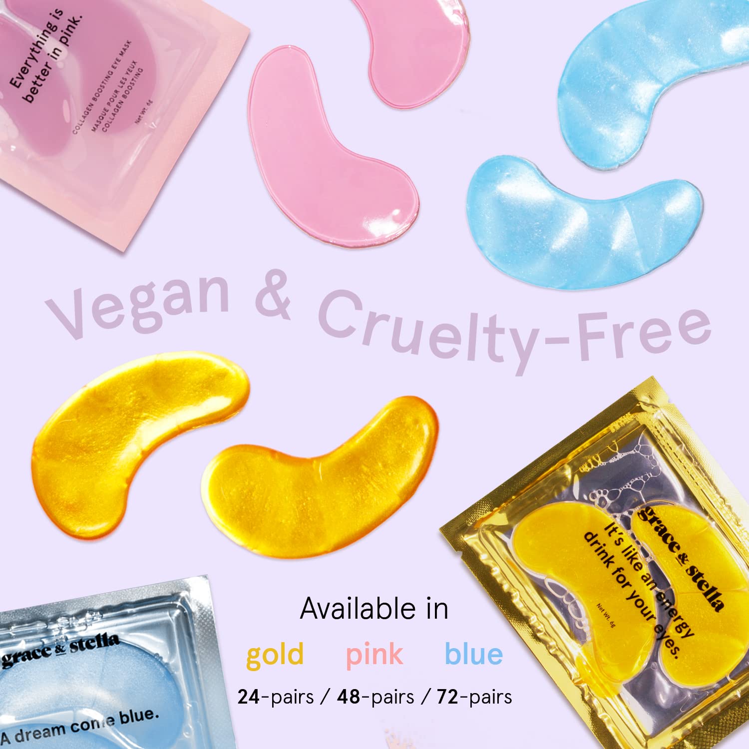 grace & stella Under Eye Mask (Gold, 48 Pairs) Eye Patch, Under Eye Patches for Dark Circles and Puffiness Undereye Bags, Wrinkles - Gel Under Eye Patches - Small Gifts - Vegan Cruelty-Free Self Care-UPStoxs