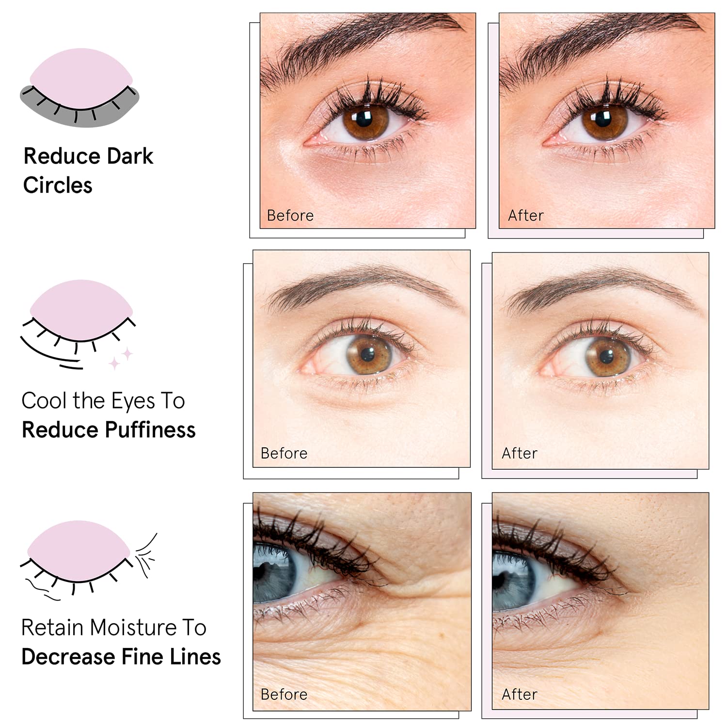 Grace & Stella Under Eye Mask (Gold, 6 Pairs) Dark Circles Under Eye Treatment, Puffy Eyes, Undereye Bags, Wrinkles - Bachelorette Party Favors, Women Gifts, Vegan, Cruelty-Free Eye Patches for Adults-UPStoxs