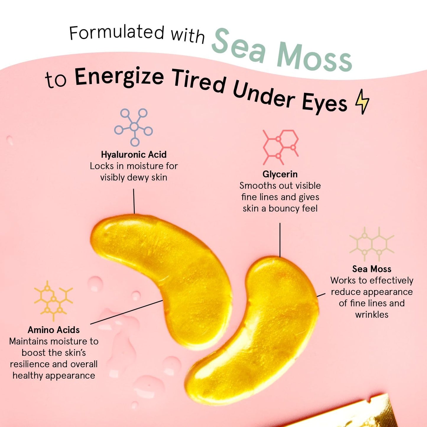 grace & stella Under Eye Mask (Gold, 48 Pairs) Eye Patch, Under Eye Patches for Dark Circles and Puffiness Undereye Bags, Wrinkles - Gel Under Eye Patches - Small Gifts - Vegan Cruelty-Free Self Care-UPStoxs