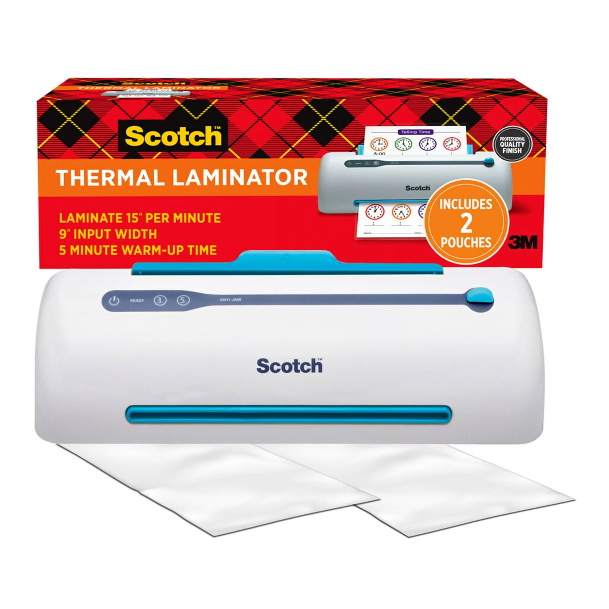 Scotch Brand PRO Thermal Laminator, Never Jam Technology Automatically Prevents Misfed Items,2 Roller System,9 inch (TL906)-UPStoxs