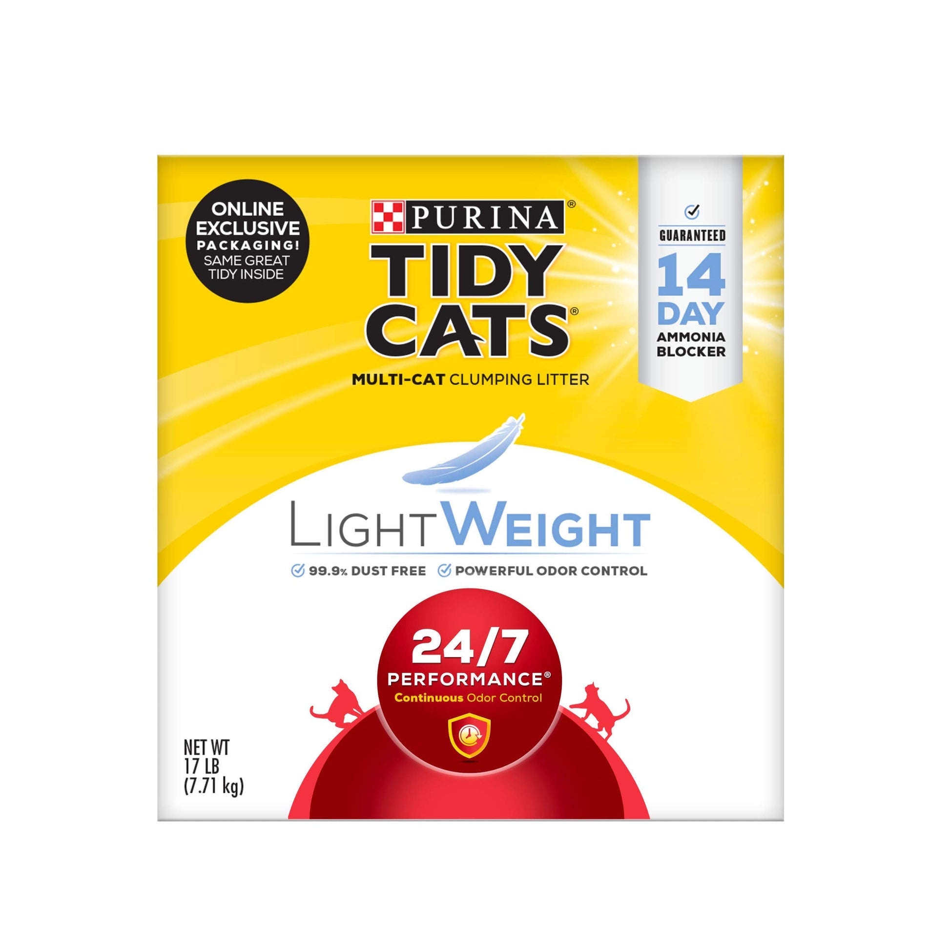 Purina Tidy Cats Lightweight Clumping Cat Litter, 24/7 Performance Multi Cat Litter - 17 lb. Box-UPStoxs