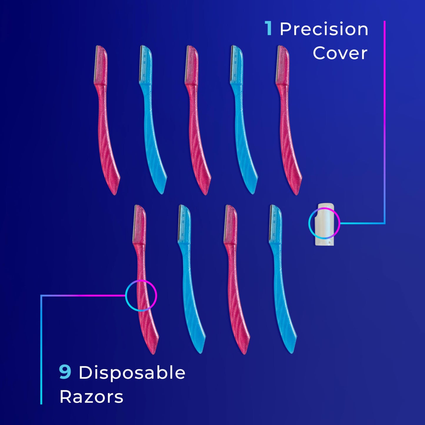 Schick Hydro Silk Touch-Up Dermaplaning Tool with Precision Cover, 9ct | Dermaplane Razor, Face Razors for Women, Eyebrow Razor, Facial Razor, Dermaplaning Razor, Womens Face Razor Peach Fuzz Remover-UPStoxs
