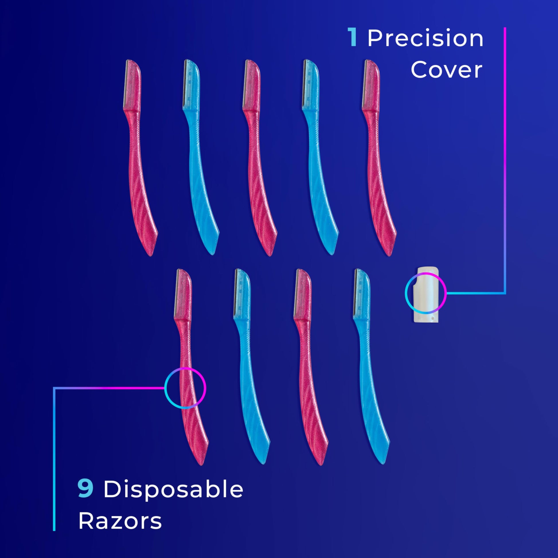 Schick Hydro Silk Touch-Up Dermaplaning Tool with Precision Cover, 9ct | Dermaplane Razor, Face Razors for Women, Eyebrow Razor, Facial Razor, Dermaplaning Razor, Womens Face Razor Peach Fuzz Remover-UPStoxs