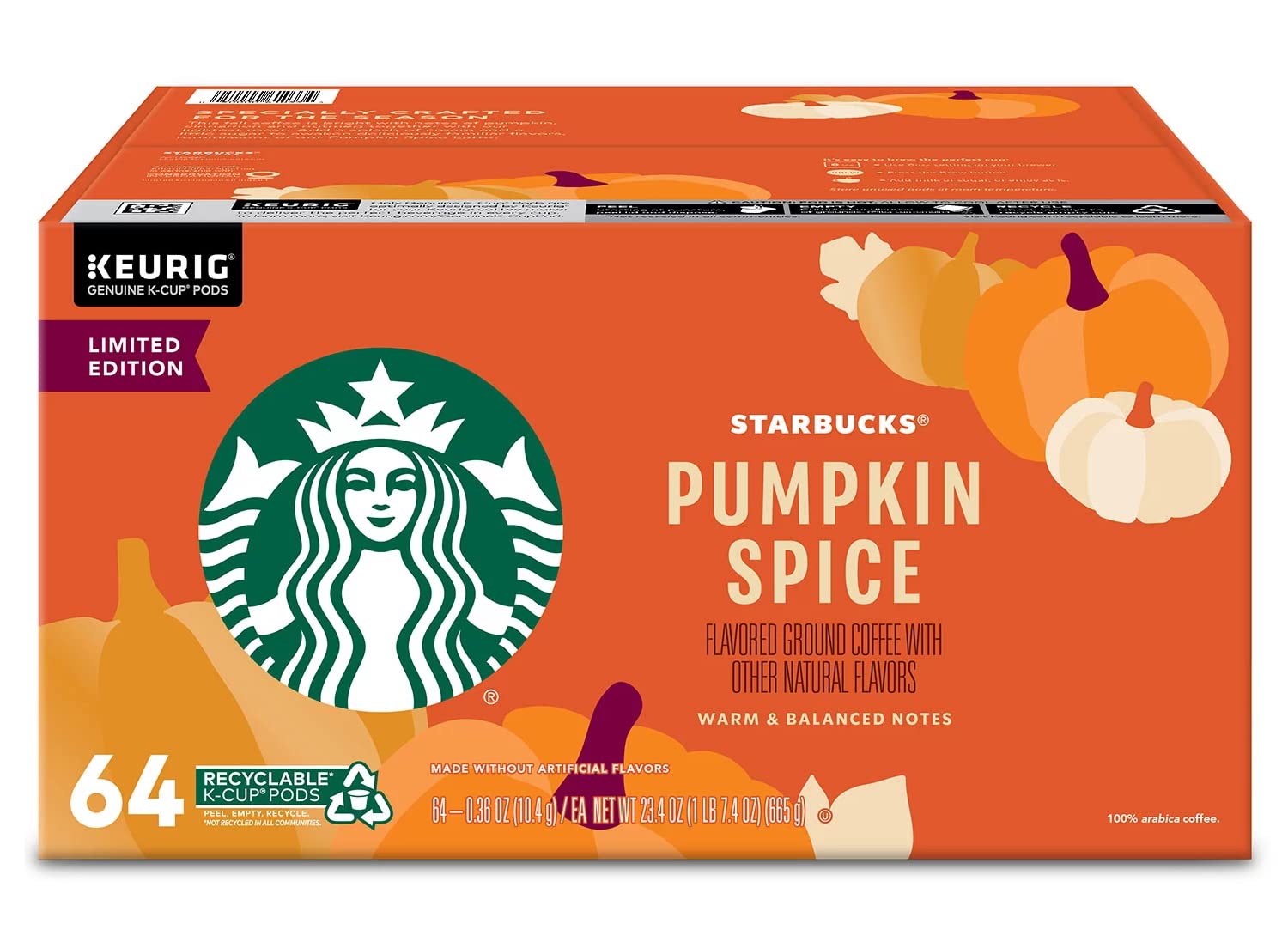 Starbucks K-Cup Coffee Pods, Fall Variety Pack, 64 ct.-UPStoxs