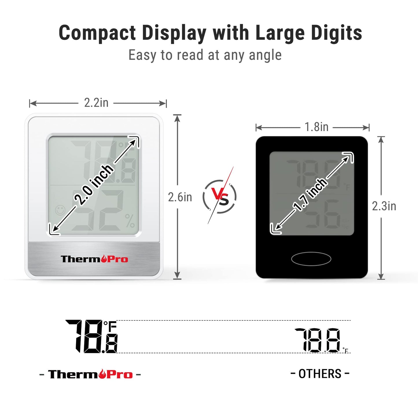 ThermoPro TP49 Digital Hygrometer Indoor Thermometer Humidity Meter Room Thermometer with Temperature and Humidity Monitor Mini Hygrometer Thermometer-UPStoxs