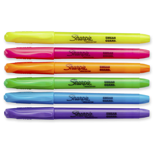 Sharpie Pocket Style Highlighters, Chisel Tip Highlighter Marker Set, Assorted Fluorescent Highlighters, Perfect For Office Supplies, School Supplies, 12 Count-UPStoxs
