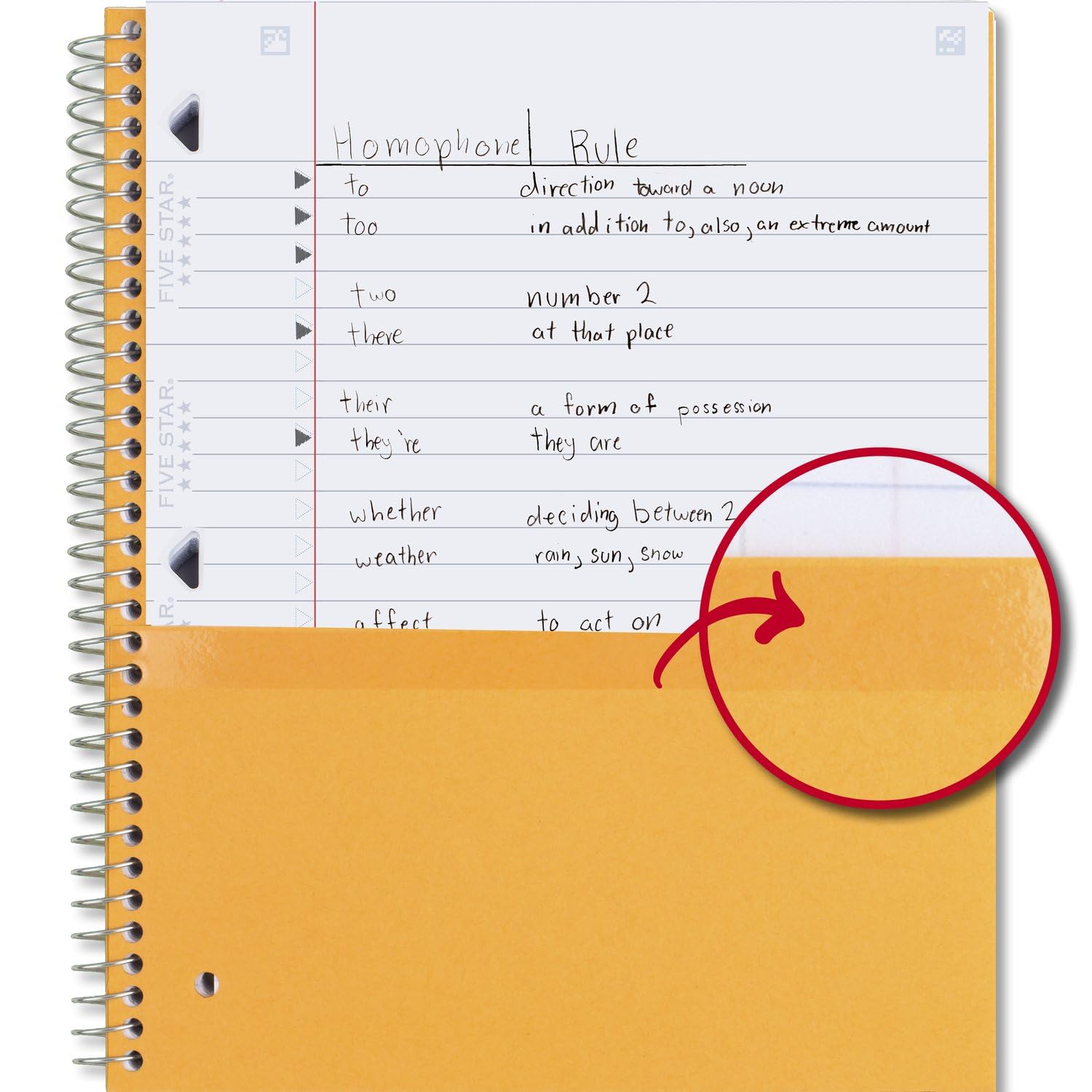 Five Star Spiral Notebook + Study App, 3 Subject, Wide Ruled Paper, 150 Sheets, 10-1/2" x 8" Sheet Size, Forest Green (73176)-UPStoxs