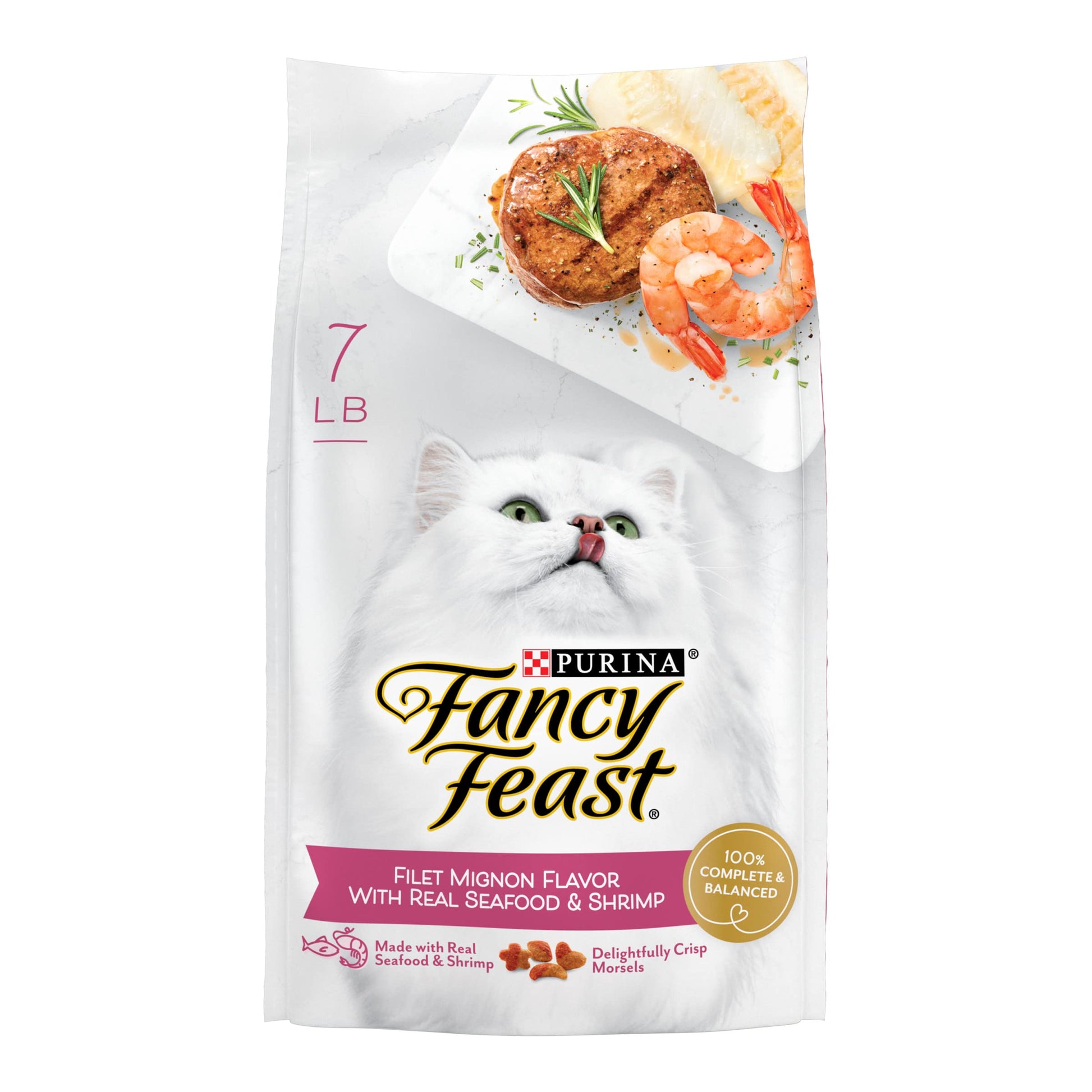 Purina Fancy Feast Dry Cat Food Filet Mignon Flavor with Seafood and Shrimp - 7 lb. Bag-UPStoxs
