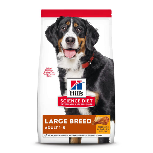Hill's Science Diet Large Breed, Adult 1-5, Large Breed Premium Nutrition, Dry Dog Food, Chicken & Barley, 35 lb Bag-UPStoxs