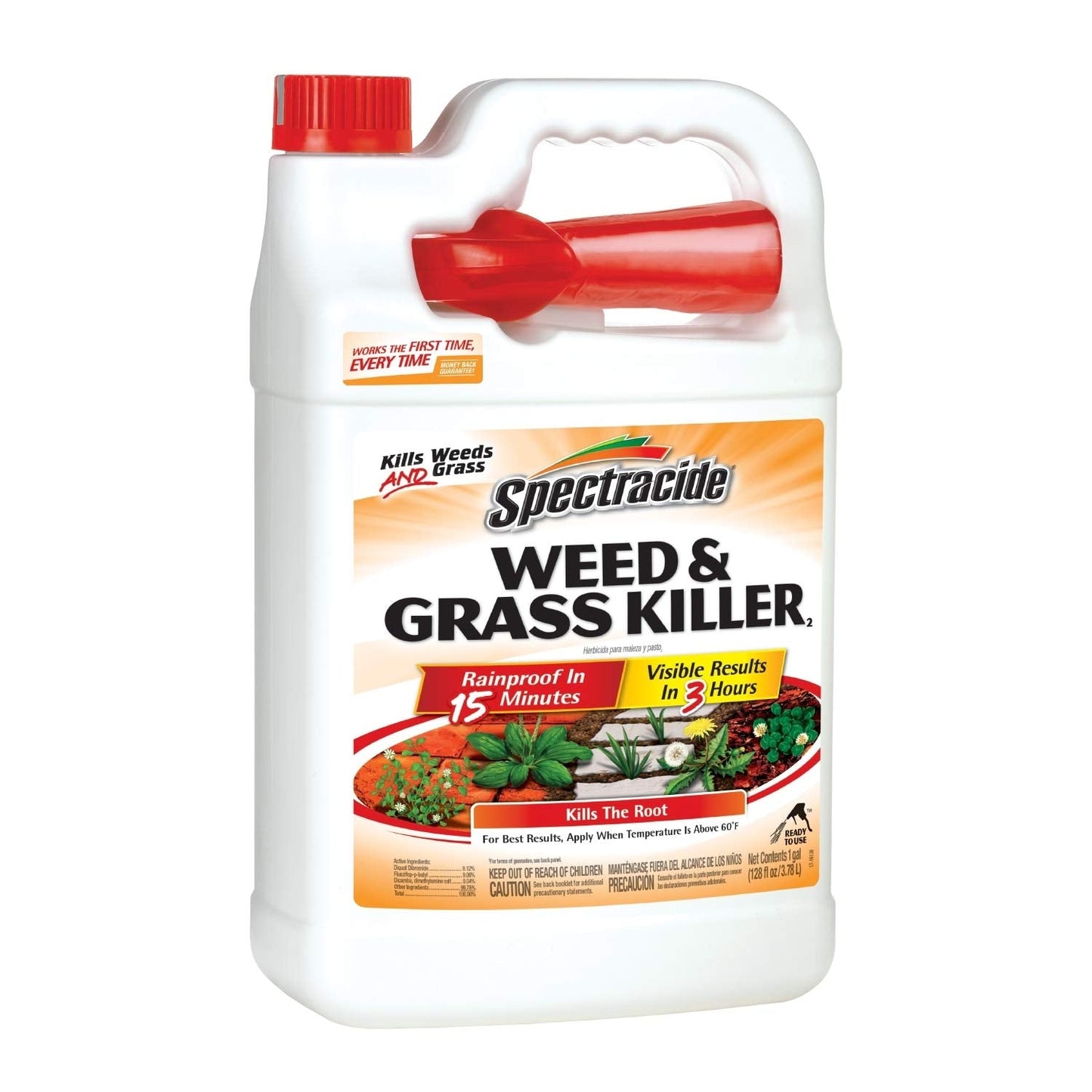 Spectracide Weed & Grass Killer, Use On Driveways, Walkways and Around Trees and Flower Beds, 1 Gallon (RTU Spray)-UPStoxs