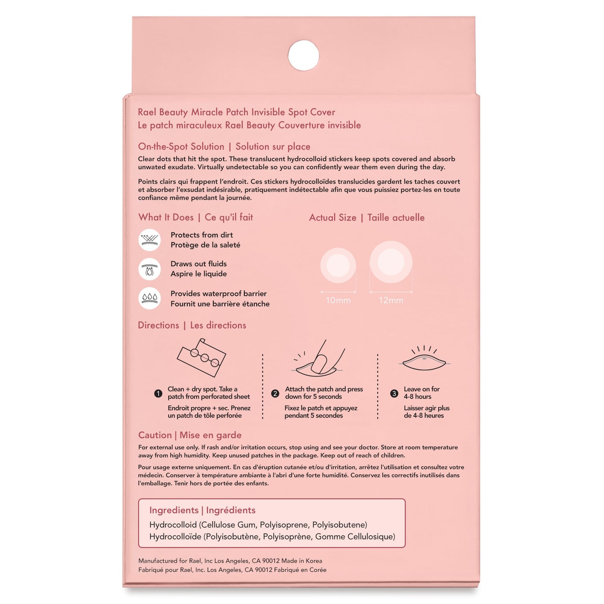 Rael Pimple Patches, Miracle Invisible Spot Cover - Hydrocolloid Acne Patch for Face, Blemishes, Zits Absorbing Patch, Breakouts Spot Treatment for Skin Care, Facial Sticker, 2 Sizes (96 Count)-UPStoxs