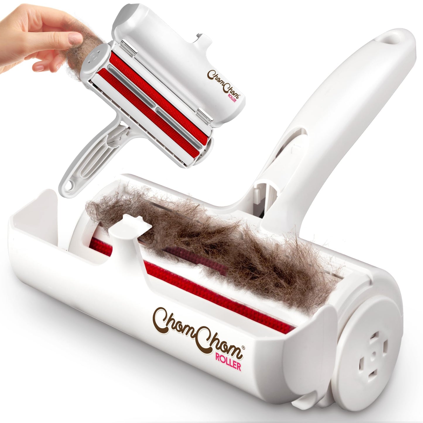 Chom Chom Roller Pet Hair Remover and Reusable Lint Roller - ChomChom Cat and Dog Hair Remover for Furniture, Couch, Carpet, Clothing and Bedding - Portable, Multi-Surface Fur Removal Tool-UPStoxs