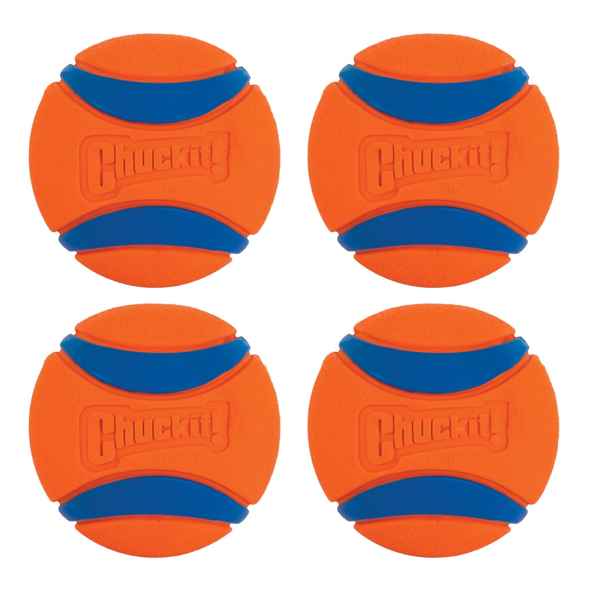 Chuckit Ultra Ball Dog Toy, Medium (2.5 Inch Diameter) Pack of 4, for Breeds 20-60 Lbs-UPStoxs