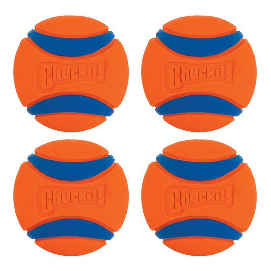 Chuckit Ultra Ball Dog Toy, Medium (2.5 Inch Diameter) Pack of 4, for Breeds 20-60 Lbs-UPStoxs